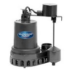 Superior 92372 Thermoplastic Sump Pump with Vertical Float Switch, 1/3 HP