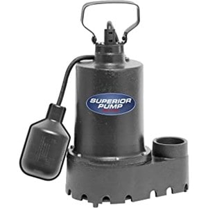 Superior Pump Model 92331 0.33 horse power Tether Float Cast Iron Housing Automatic Submersible Sump Pump