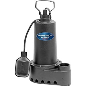 Superior Pump Model 92507 0.50 horse power Tether Float Cast Iron Housing Automatic Submersible Sump Pump