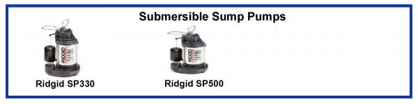 Ridgid Submersible Sump Pumps