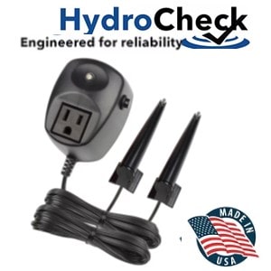 Pictured is the HydroCheck HC7000v2 electronic utility pump switch. It has two sensor. Both sensors are attached to the utility pump. The bottom one can be placed as low as 1/2 inch from the bottom of the pump. 