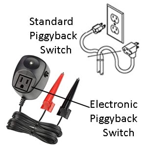 Pictured is standrad piggy back switch and an electronic switch. 