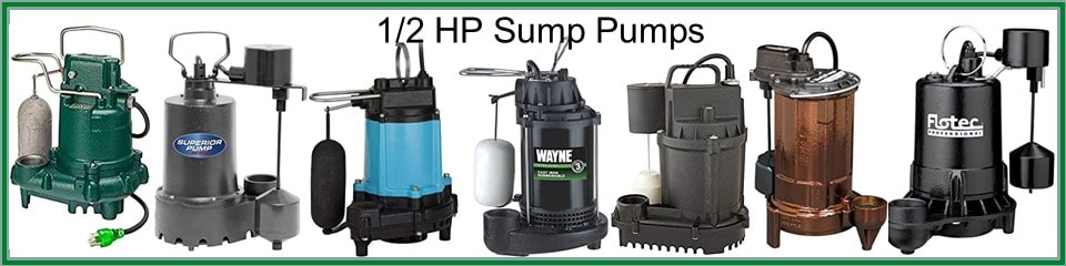 Pictured are 1/2 HP Sump Pumps. Theere aer 60 to and compare at Pumps Selection. 
