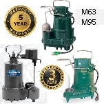 Pictured is the Zoeller M95 with a 5 year warranty and the Sueprior Pump 92571 with a 3 year warranty.