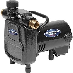 Pictured is Superior Pump Model 90040 transfer pump. It is 1/10 HP with flow rate of 330 GPH.