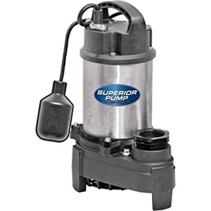 Superior Pump Model 92181 1.0 horse power Stainless Steel Housing Cast Iron Base Automatic Submersible Sump Pump
