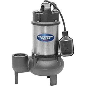 Superior Pump Model 93775 0.75 horse power Stainless Steel Housing Cast Iron Base Automatic Sewage Pump