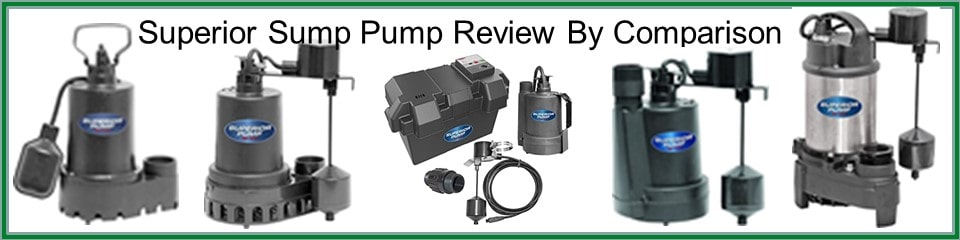 Pictured are Superior Sump Pumps this review compares. 