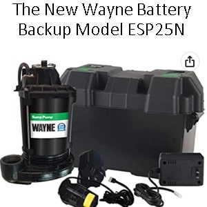 Pictured is the Wayne Battery Backup Sump Pump ESP25n. 