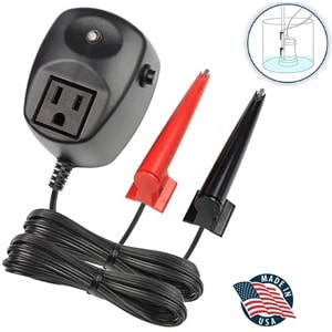 Pictres is the Hydrocheck HC600v2 a hydroswtatic electronic switch have 2 sensors and a controller. The sensors can be installed from one-half inch to 10 feet discante betwetween them.