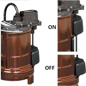 Pictured is the vertical magnetic float switch. This shows how the Liberty Pumps vertical magnetic float switch works and what it looks like.  