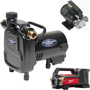 Pictured are trasnfer water pumps helpful for basement floods.They are designed to move water from one location to another. 