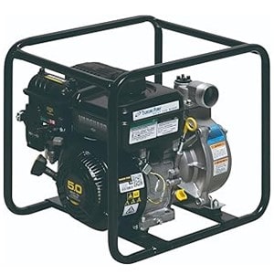 Pictured is the Tsurumi EPT3-50HA Trash Pump. It is 3.5 HP with 185 GPM flow rate at 0 feet.