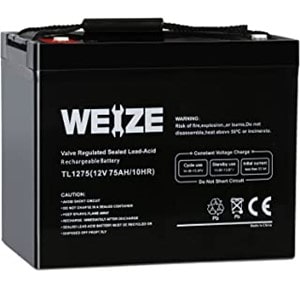 Weize Battery FP12750 Group 24 Ah75 AGM Battery for Backup Sump Pump