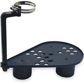 Zoeller pump stand 10-2421. Keeps pump off sump pit bottom that has debris and small solids.  non-corrosive plastic (ABS).Made by Zoeller in USA. 