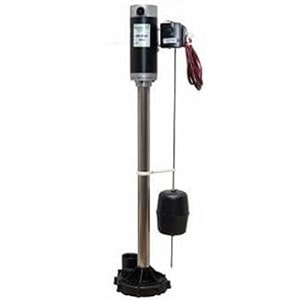 Pictured is Zoeller 585 Battery Backup Pedestal Sump Pump