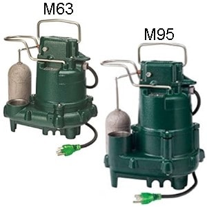 Pictured is the Zoeller Premium Series M63 and M95 with the enhyanced vertical 2 Pole snap action Float. 