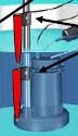 The HC6000 Sump Pump probes are attached to the discharge pipe.