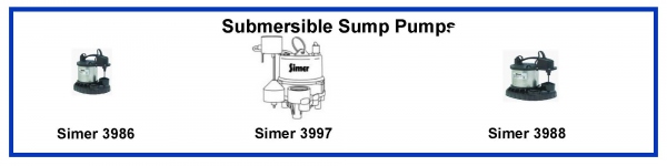 Simer Submersible Sump Pymps