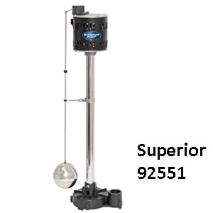 Pictured is the Superior Pump 92551 Pedestal sump pump. 