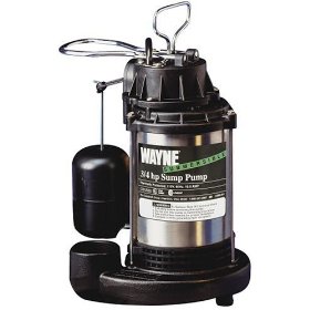 WAYNE CDU980E 3/4 HP Submersible Cast Iron and Stainless Steel Sump Pump With Integrated Vertical Float Switch