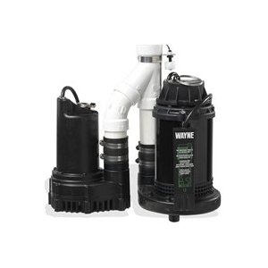 WAYNE WSS30V Pre-Assembled 120/12V 1/2 HP Primary and Battery Backup Combination Sump Pump System