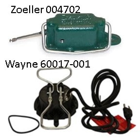 Pictured is a Zoeller replacement swith head with a switch part no 004702 and Waynes flaot top with switch replacement part no 60017-001. Replacing a float switch is easy. 