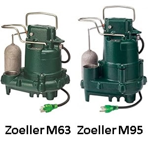 Pictured is the Zoeller M63 and M95 Submersible sump pump. 